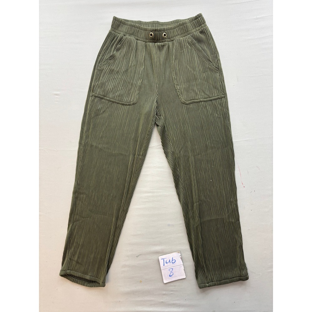 Marc New York Andrew Marc Olive Green Pleated Pull On Pants XS Accordion Texture